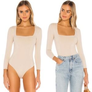 Free People Truth Or Square Bodysuit in Nude